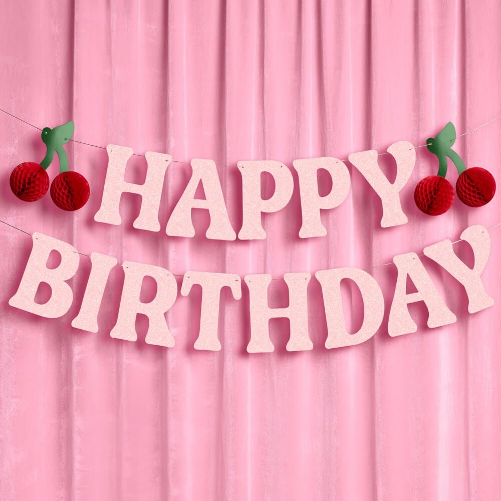 Cherry Happy Birthday Banner