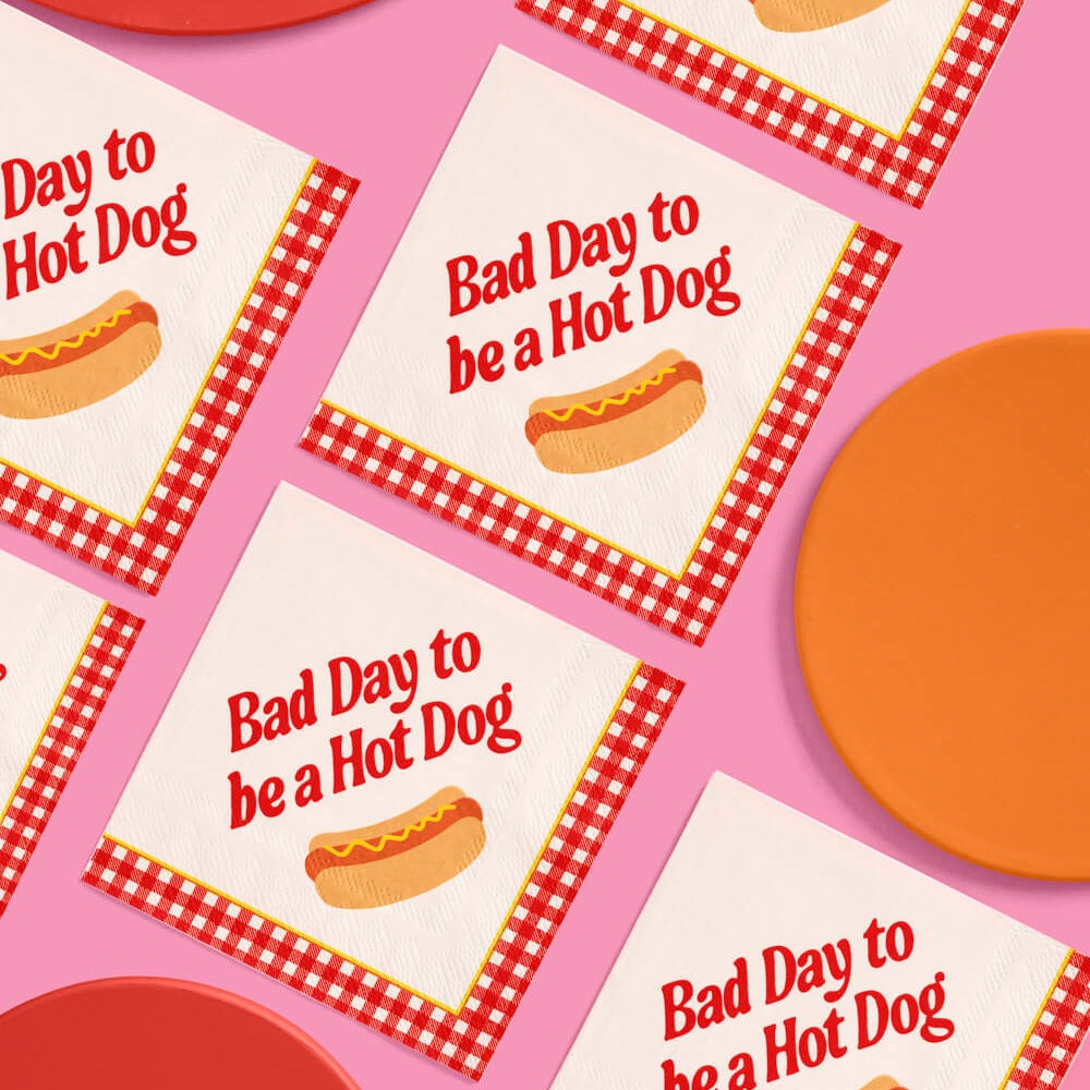 Bad Day To Be A Hot Dog Napkins
