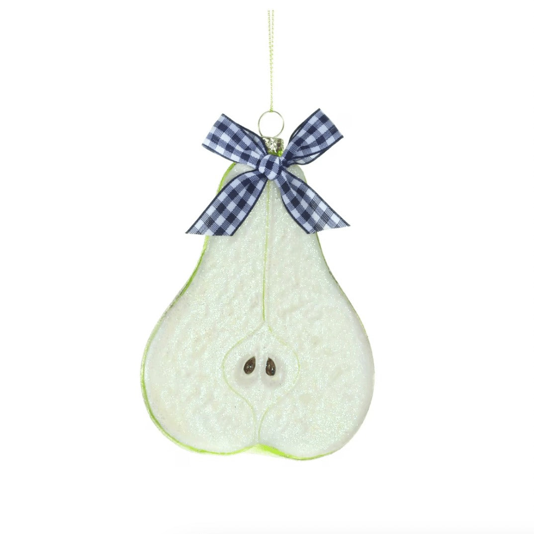Country Pear Glass Ornament by Cody Foster