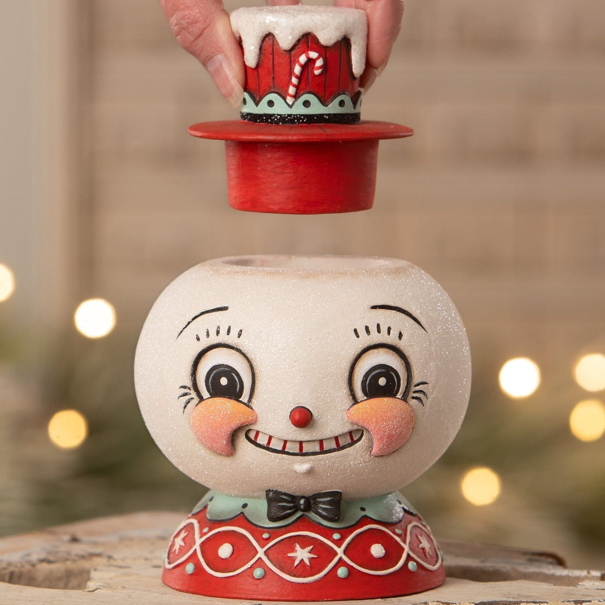 Bethany Lowe Peppermint Snow Beau Container