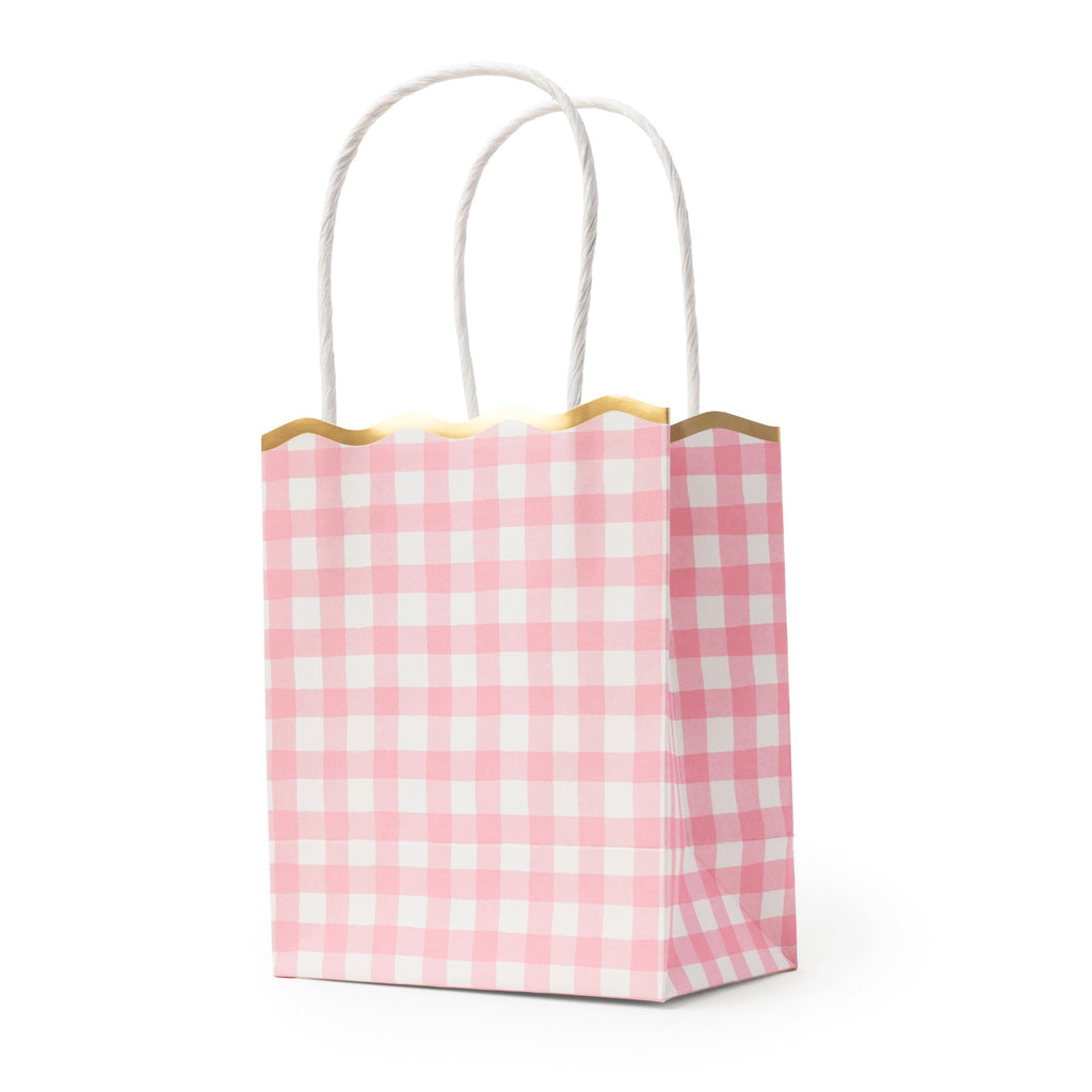 Petal Pink Gingham Favor Bags
