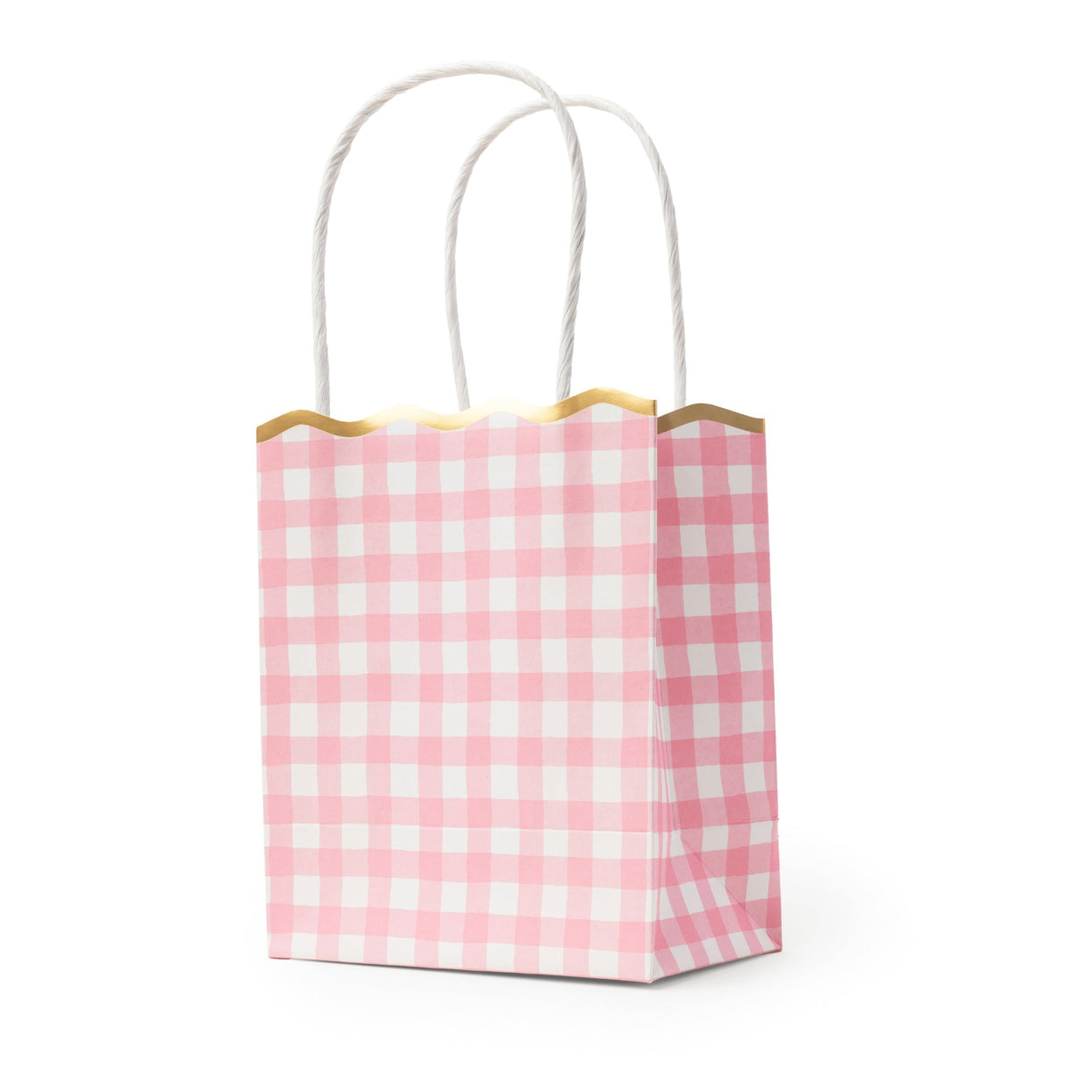 Petal Pink Gingham Favor Bags