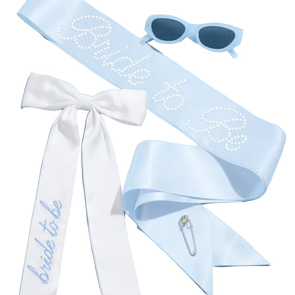 Something Blue Pack - hair bow, sunglasses + sash