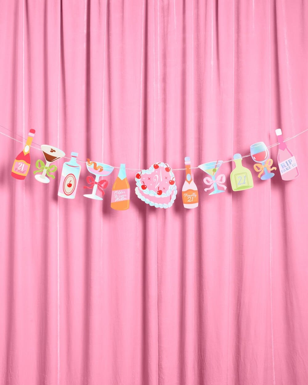 21st Birthday Cocktail Garland Banner