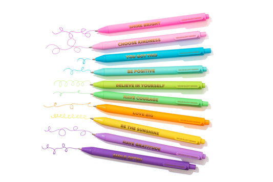Colored Ink Motivational Pen Set