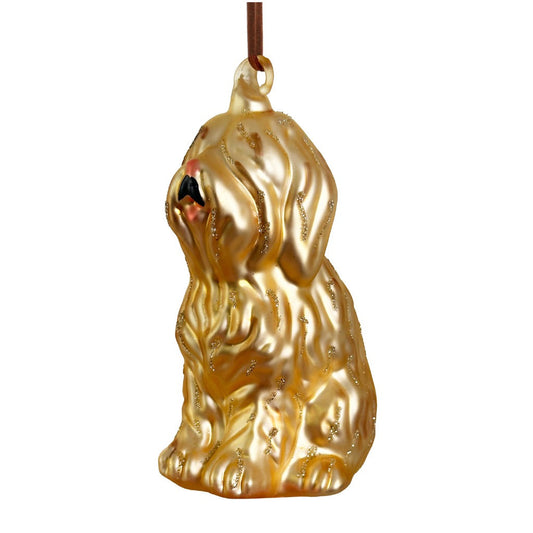 Gold Dog Glass Ornament