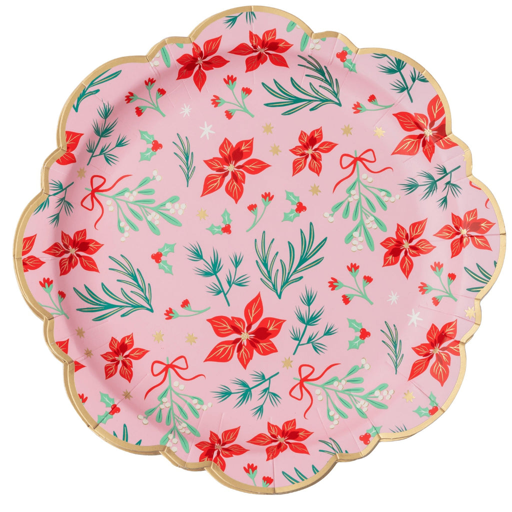 Christmas Floral Pink Classic Dinner Plates
