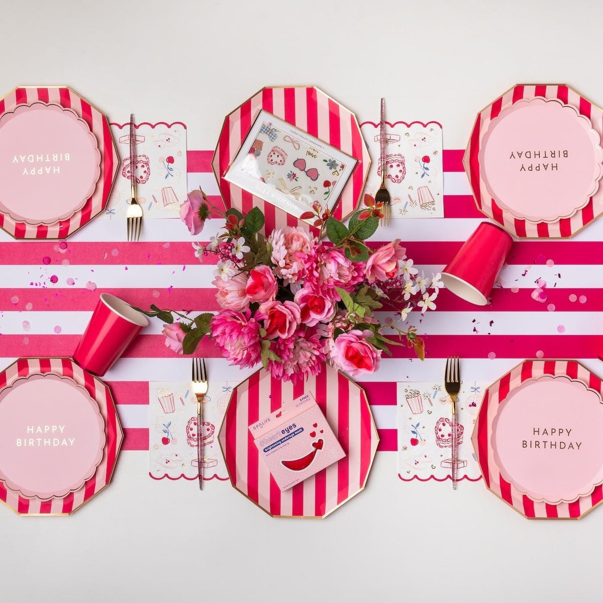 Light & Haute Pink Signature Cabana Stripe Large Plates