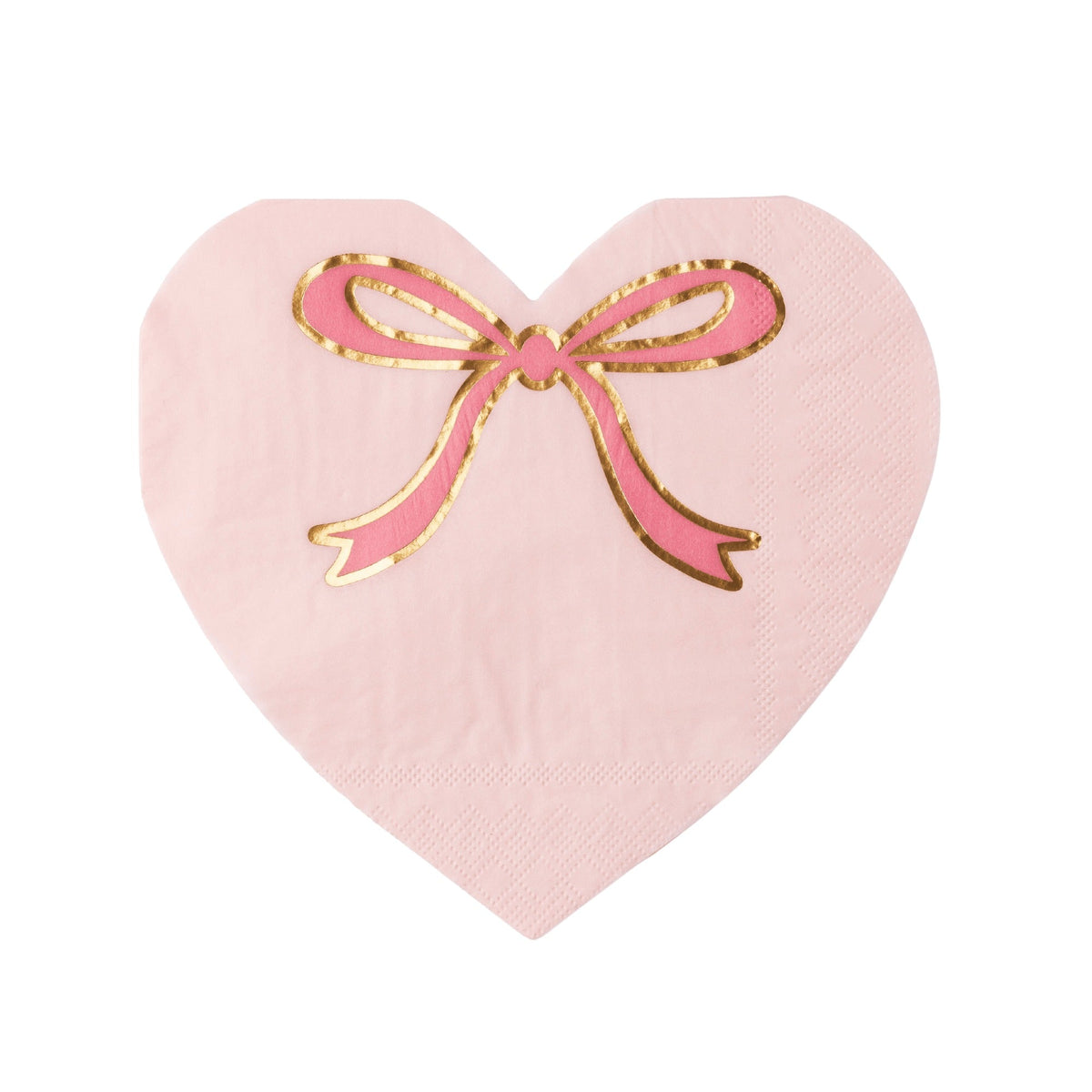 Petal Pink Bow Heart Large Napkins