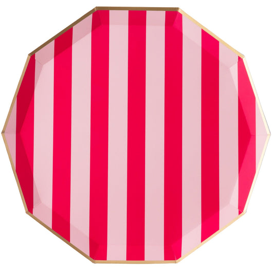 Light & Haute Pink Signature Cabana Stripe Large Plates