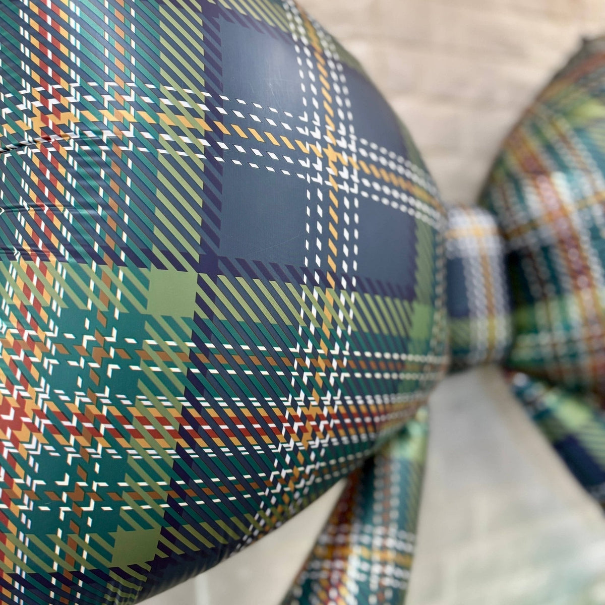 Plaid Bow Foil Balloon