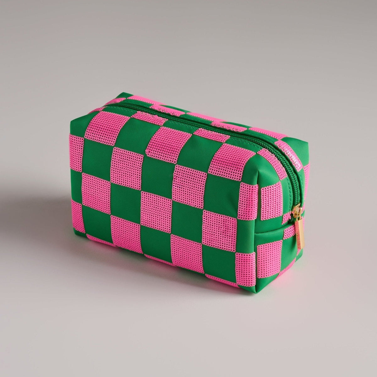 Check Pattern Zip Pouch