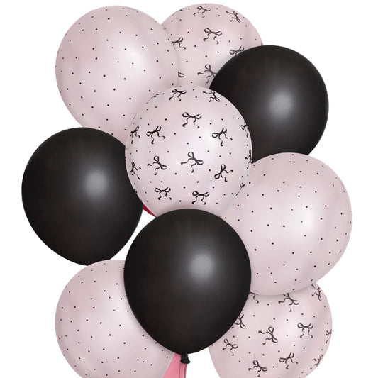 Black & White Bow Balloon Set