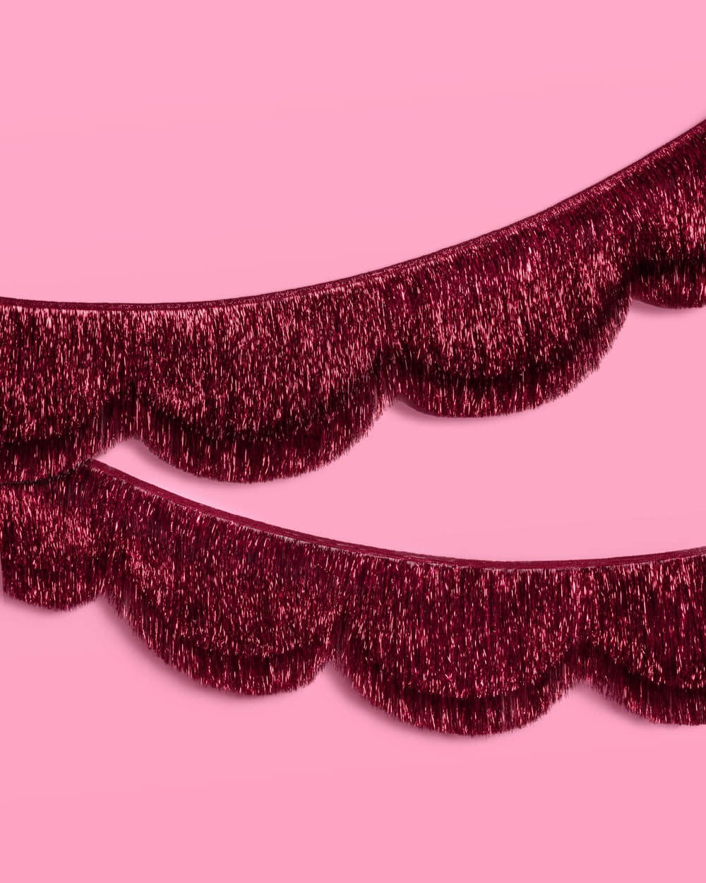 Burgundy Scallop Fringe Banner