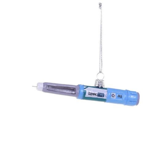 Weight Loss Injection Pen Glass Ornament by Cody Foster