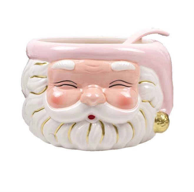 Pink Santa Punch Bowl with Ladle