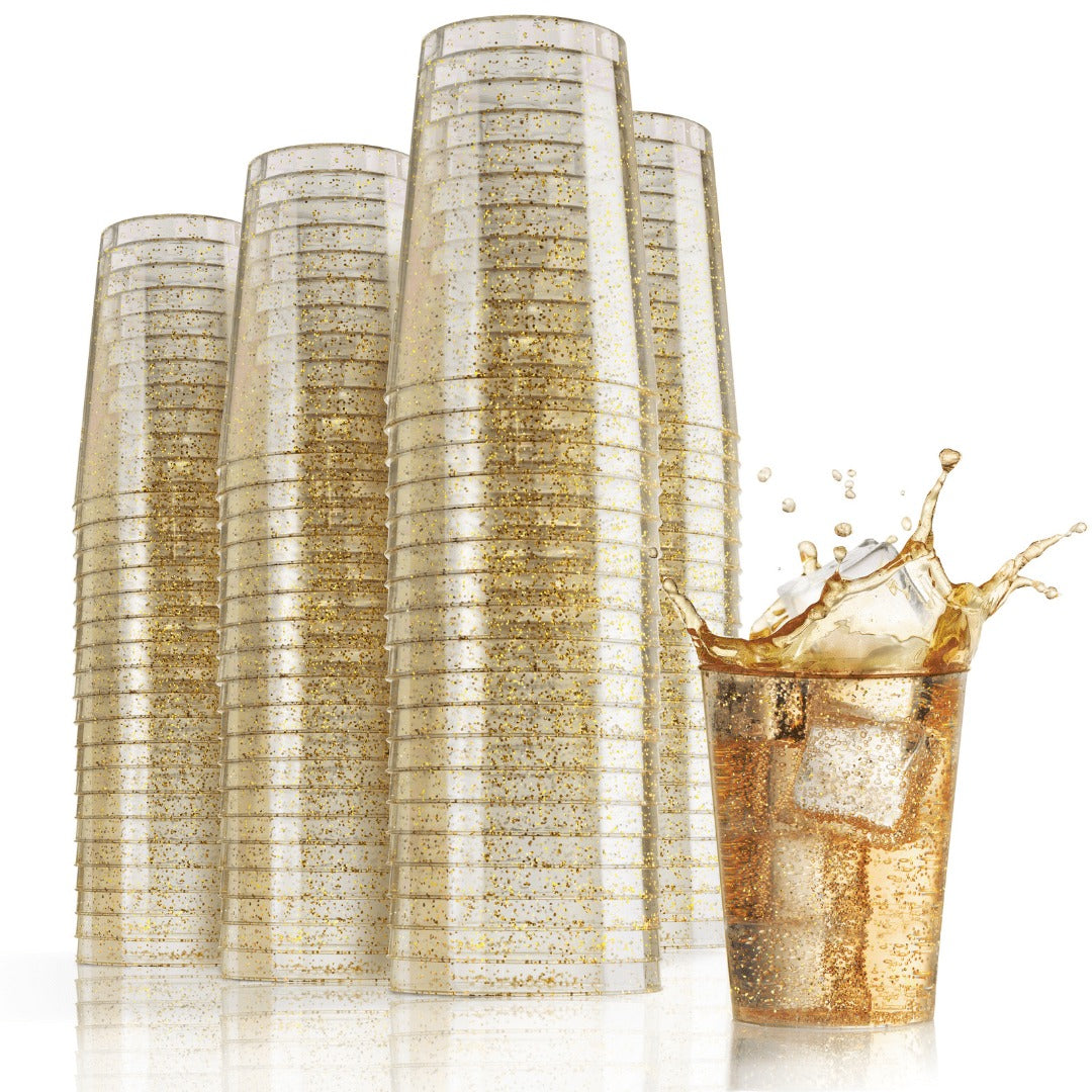 Gold Sparkle Reusable Tumblers