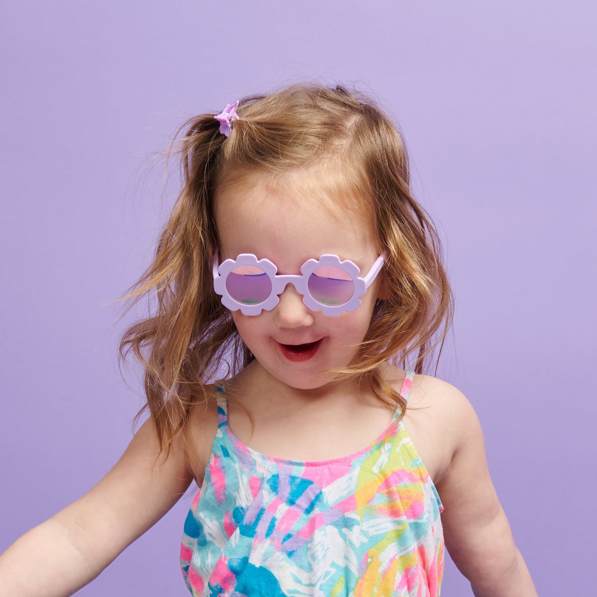 Kids Purple Flower Sunglasses