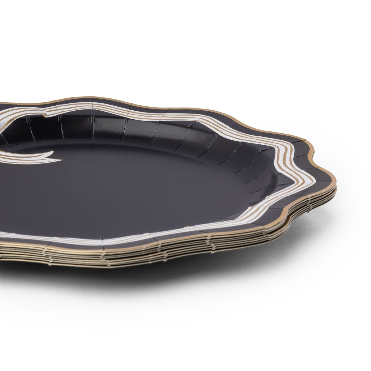 Elegant Black & White Bow Dinner Plates