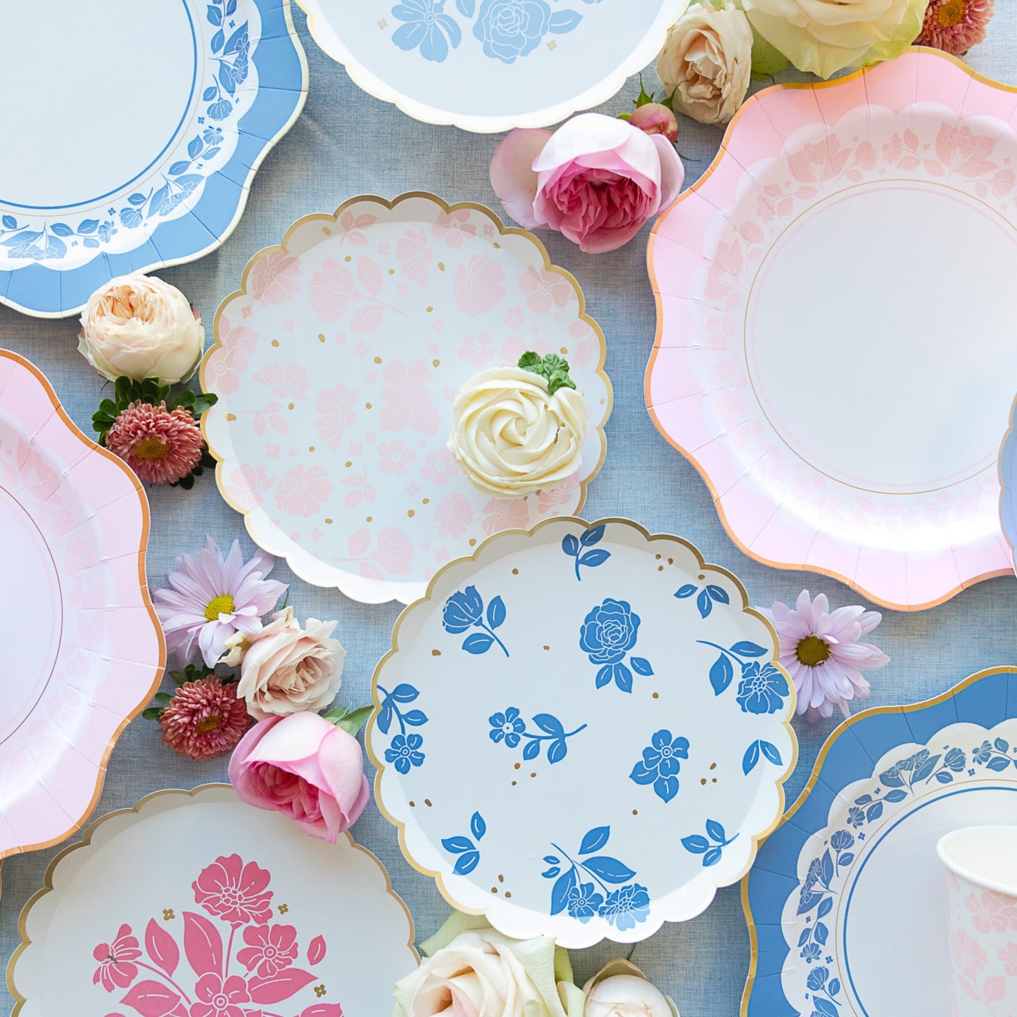 Petal Pink Elegant Floral Dessert Plates