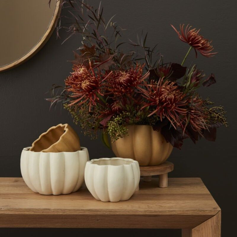 White Ceramic Pumpkin Pot
