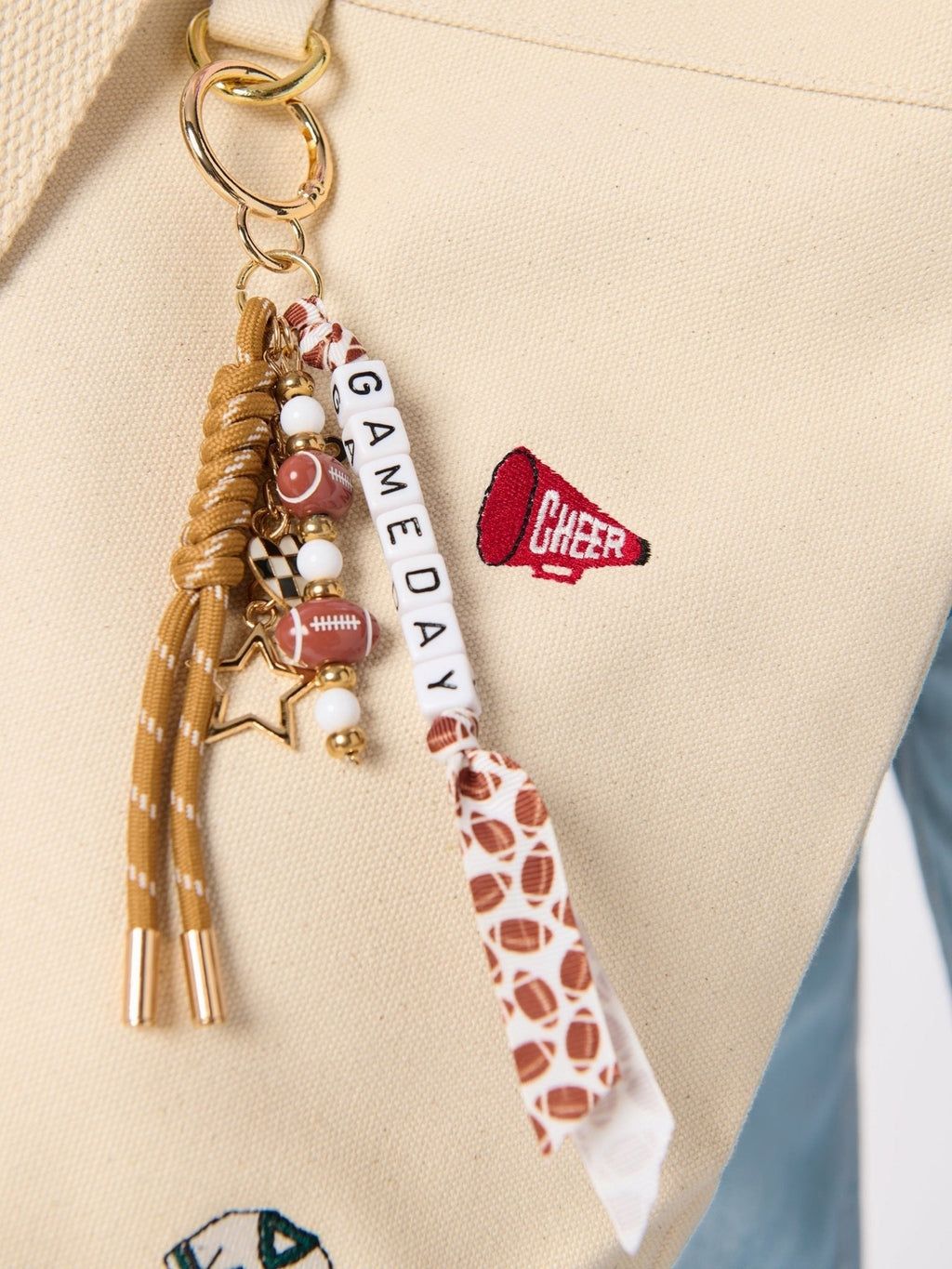 Shiraleah "Gameday" Football Bag Charm/Key Ring, Brown
