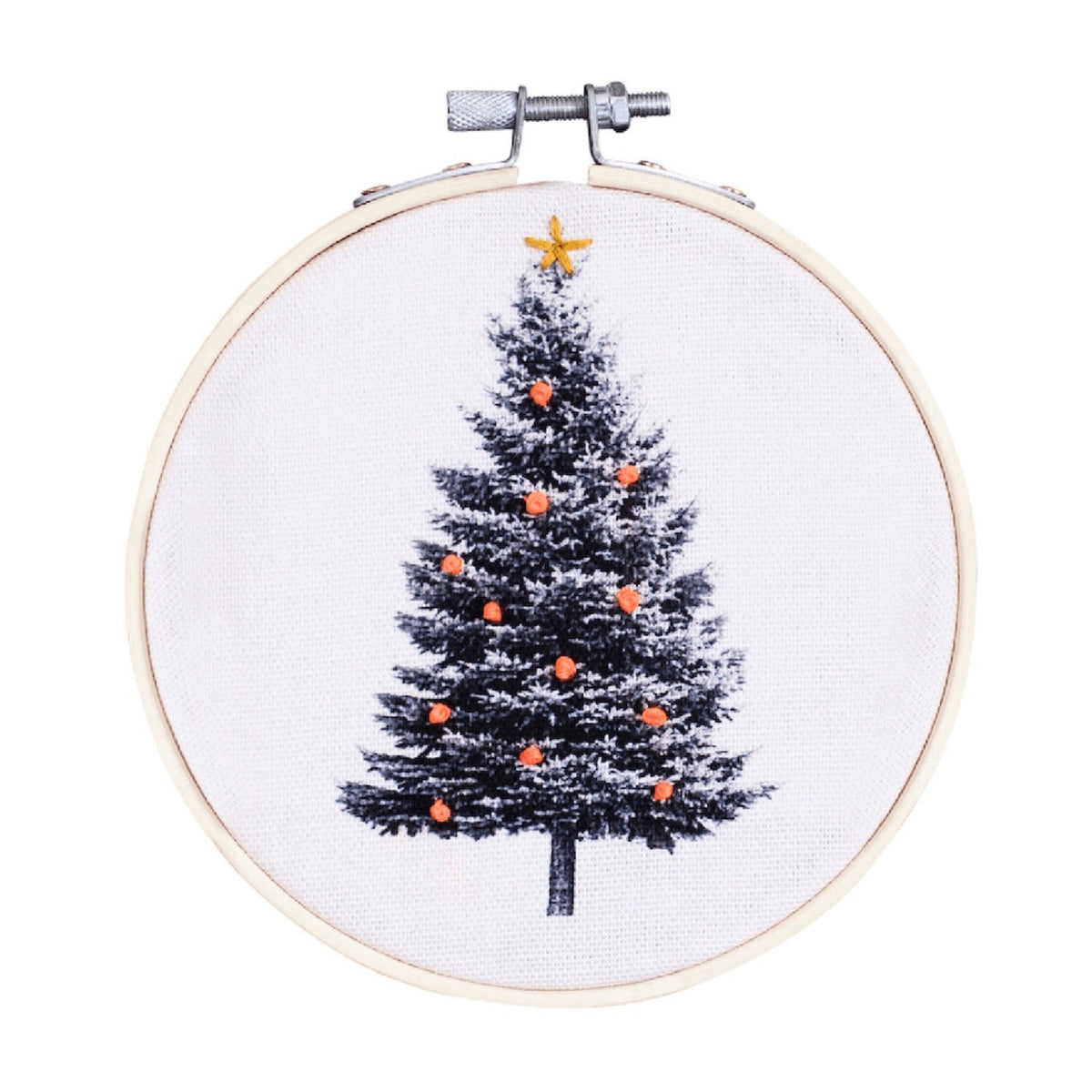 Christmas Tree Embroidery Hoop Kit: Light Blue