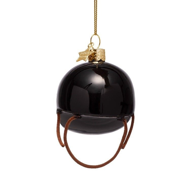 Horse Riding Helmet Glass Ornament