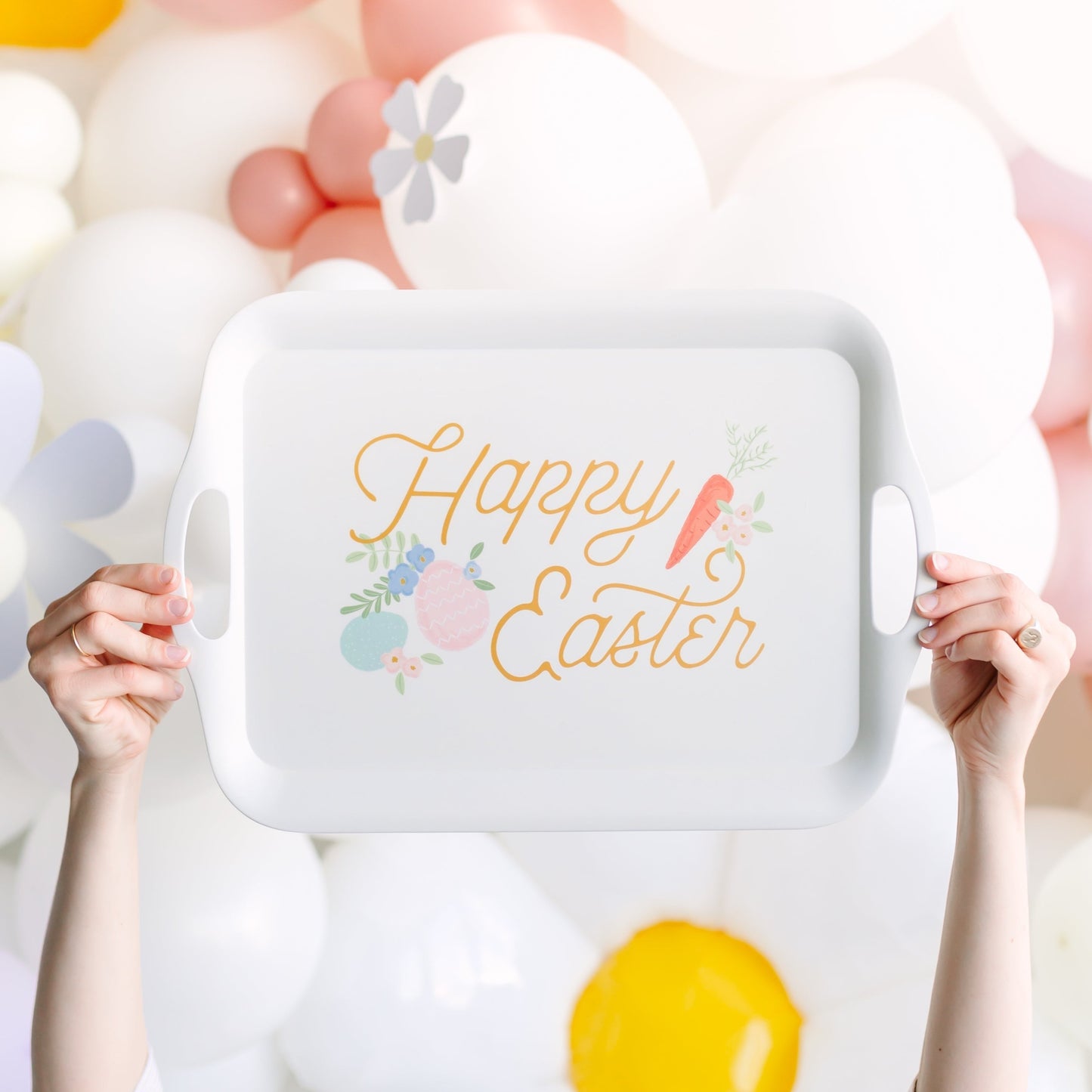 Happy Easter Reusable Bamboo Tray