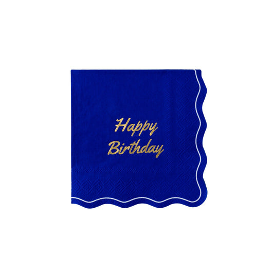 Betty CrockerTM X Bonjour Fete Blue Happy Birthday Cocktail Napkins
