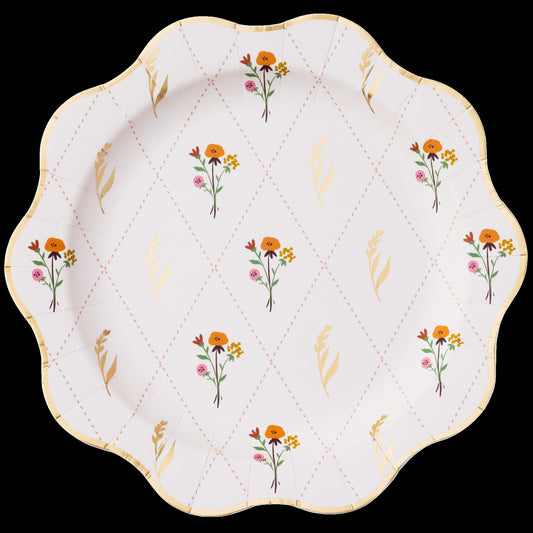 Cozy Fall Floral Dinner Plates