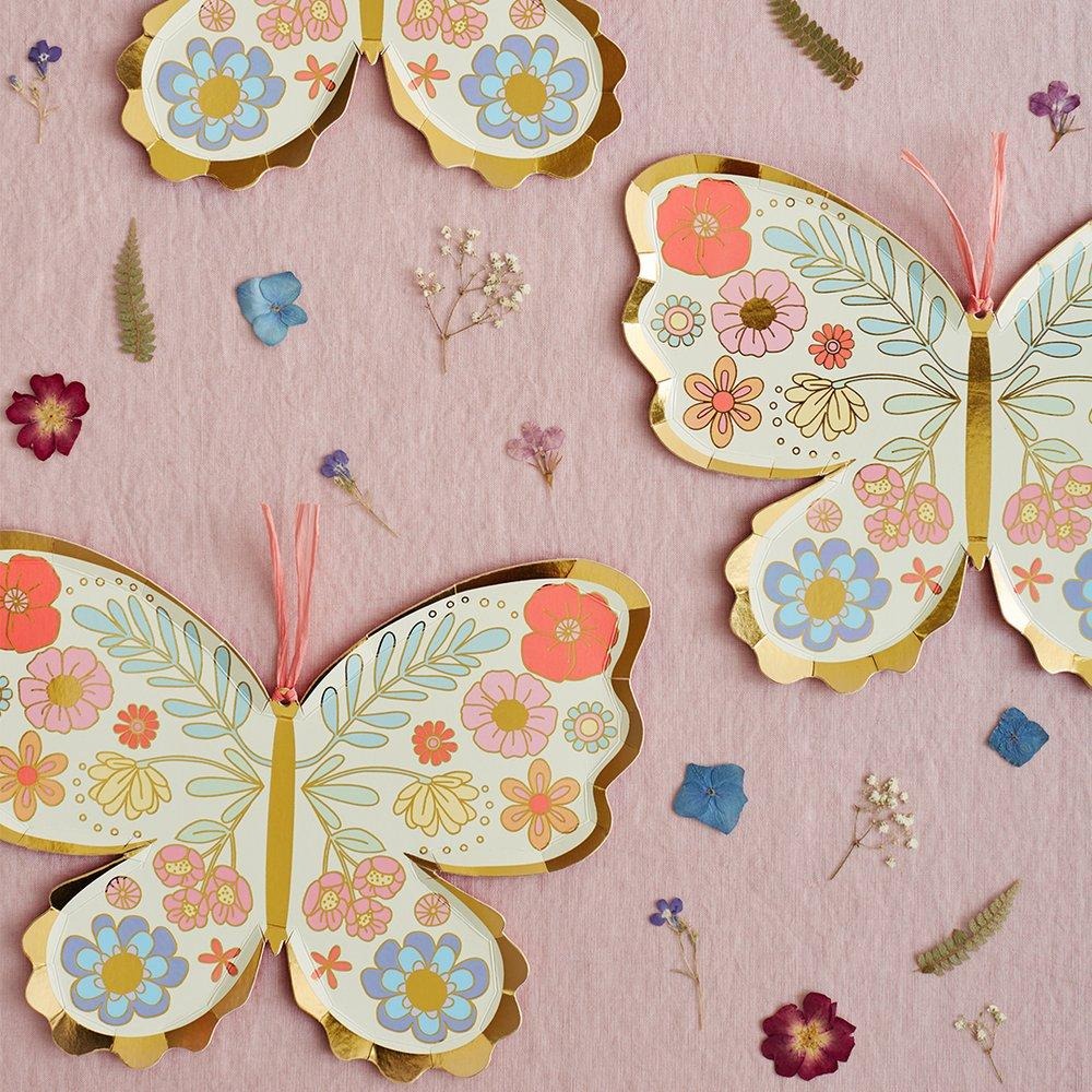 Floral Butterfly Die-Cut Plates