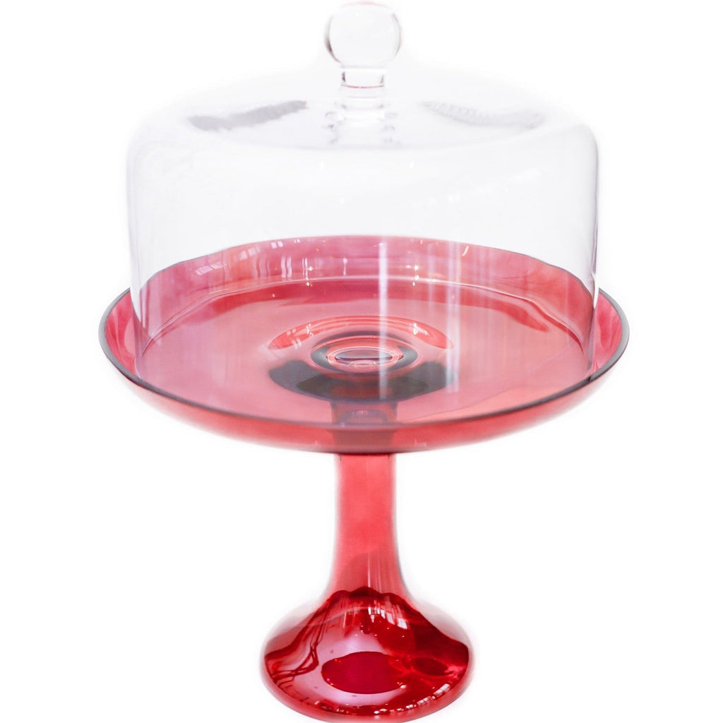 Red Glass Cake Stand