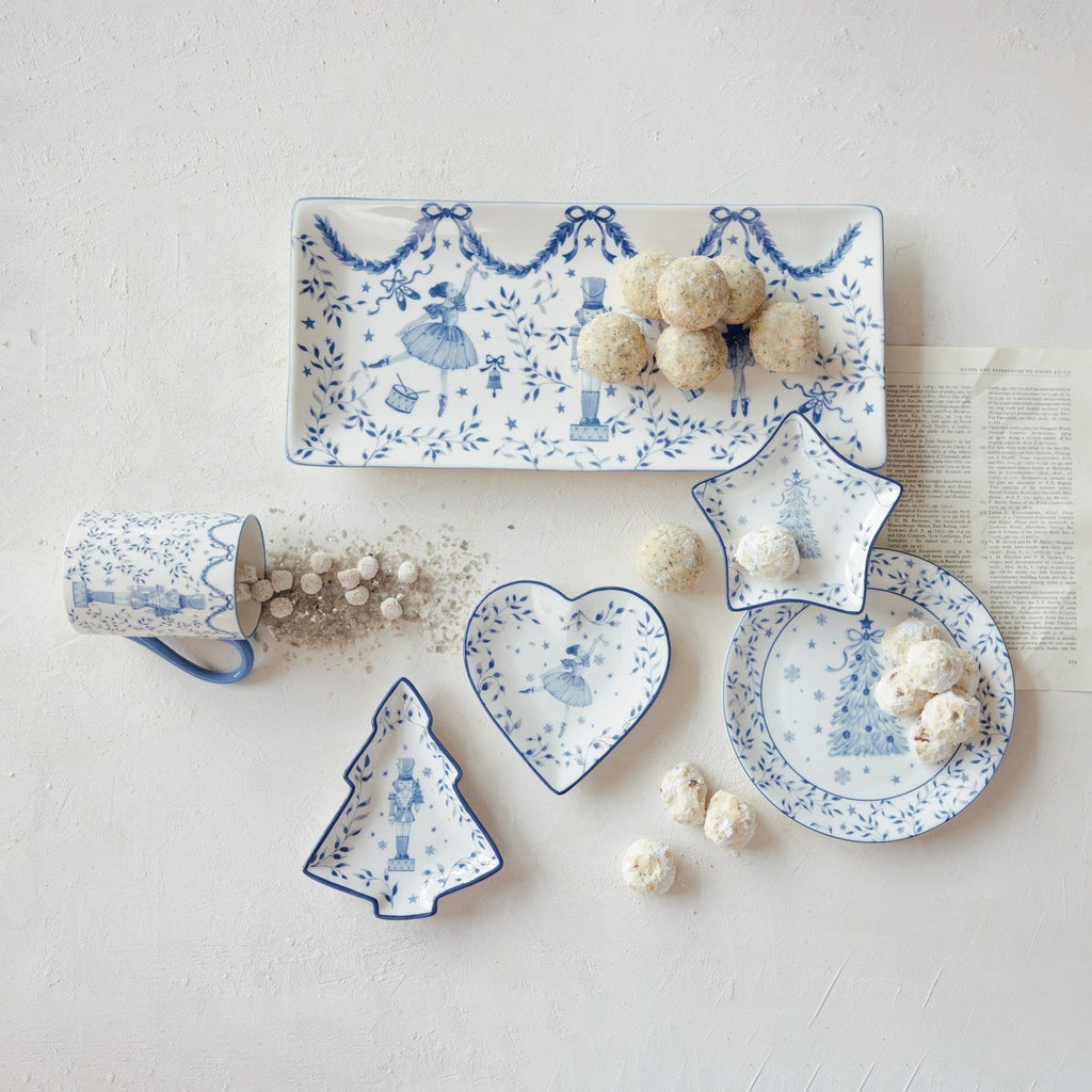 Nutcracker & Ballerina Stoneware Tray