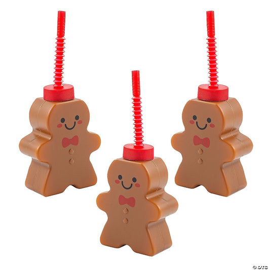 Gingerbread Tumbler Cup with Straw