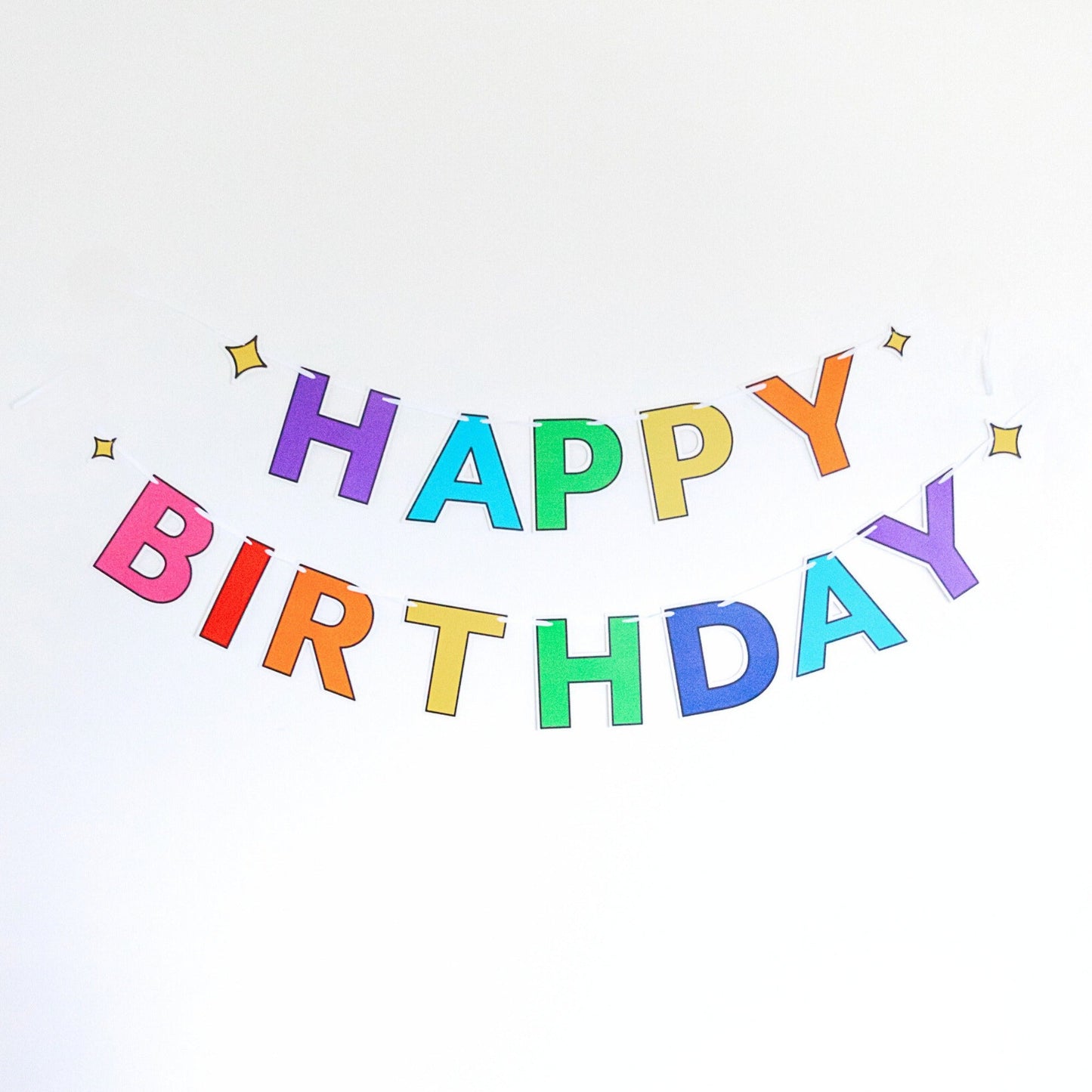 Sprinkles & Smiles Rainbow Happy Birthday Banner