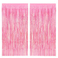 Hot Pink Iridescent Fringe Curtain Backdrop