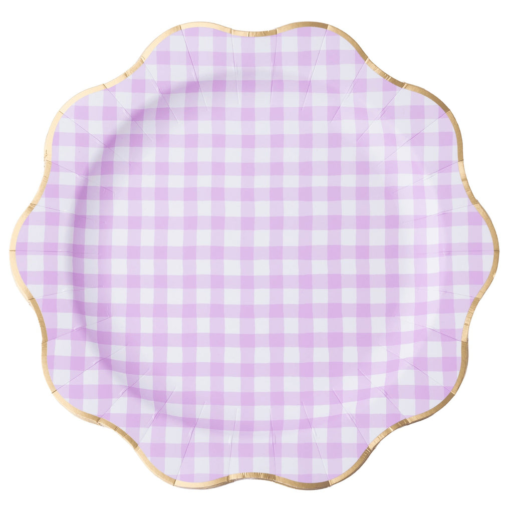 Elegant Le Lilac Gingham Dinner Plates
