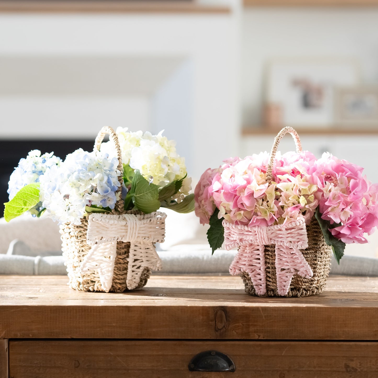Wicker Bow Easter Basket