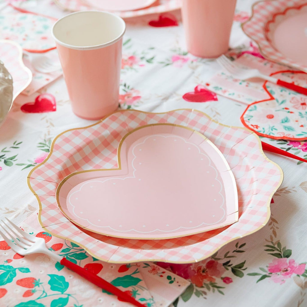 Pink Valentine Heart Plates