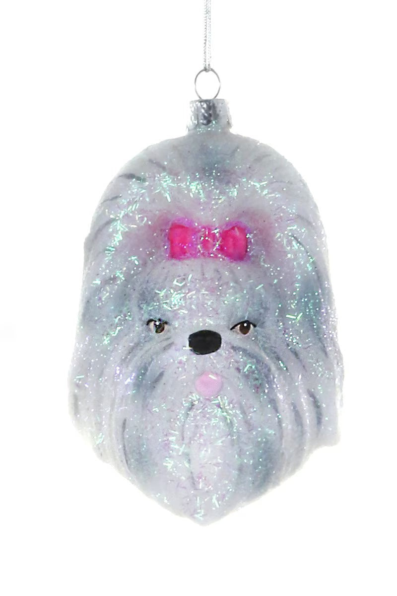 Pampered Shih Tzu Glass Ornament by Cody Foster