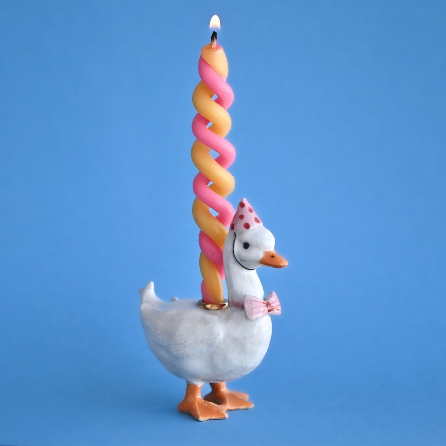 Pink Goose Birthday Candle Holder