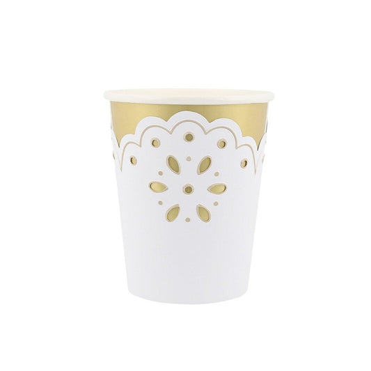 Broderie Anglaise Lace White Cups
