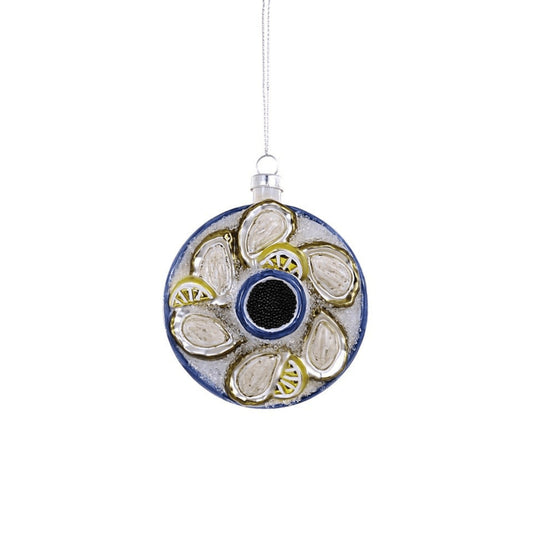 Plated Oysters Glass Ornament by Cody Foster