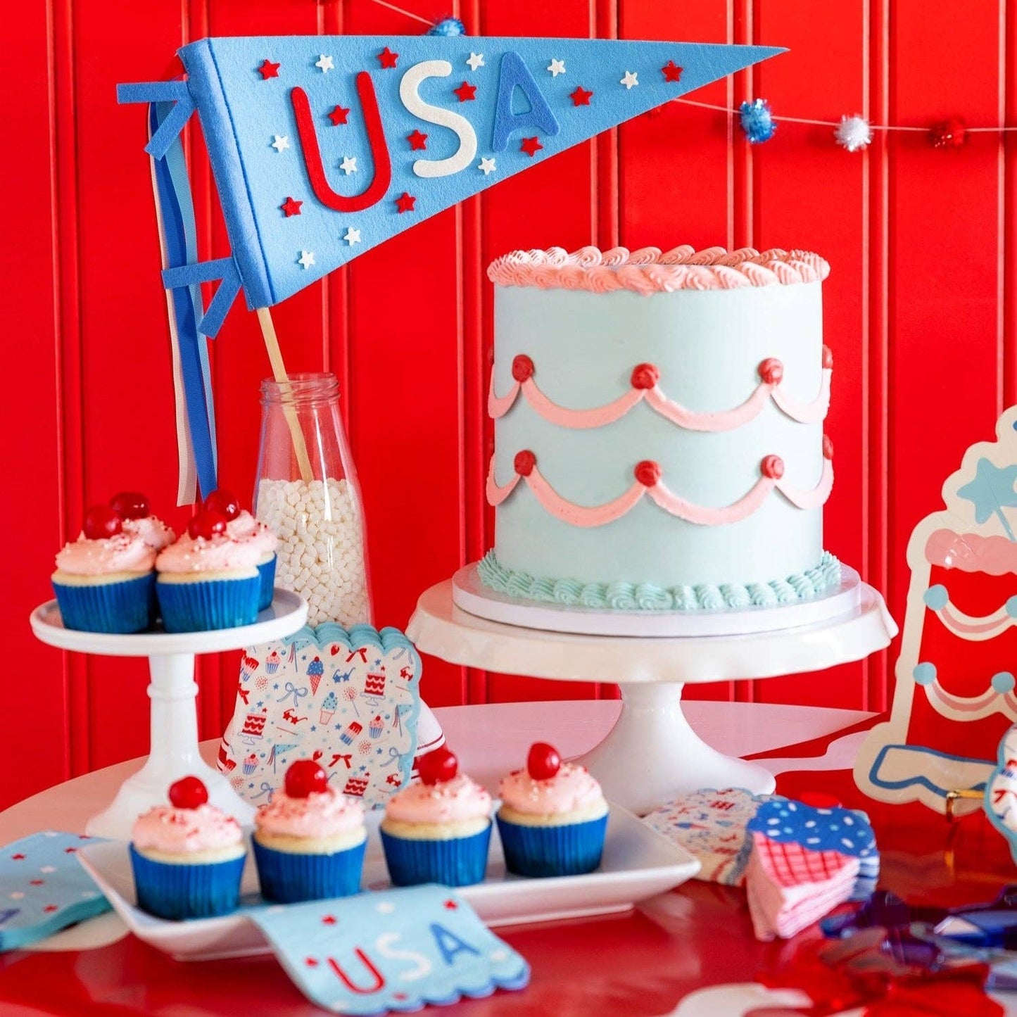 Patriotic Ice Cream Shaped Napkins