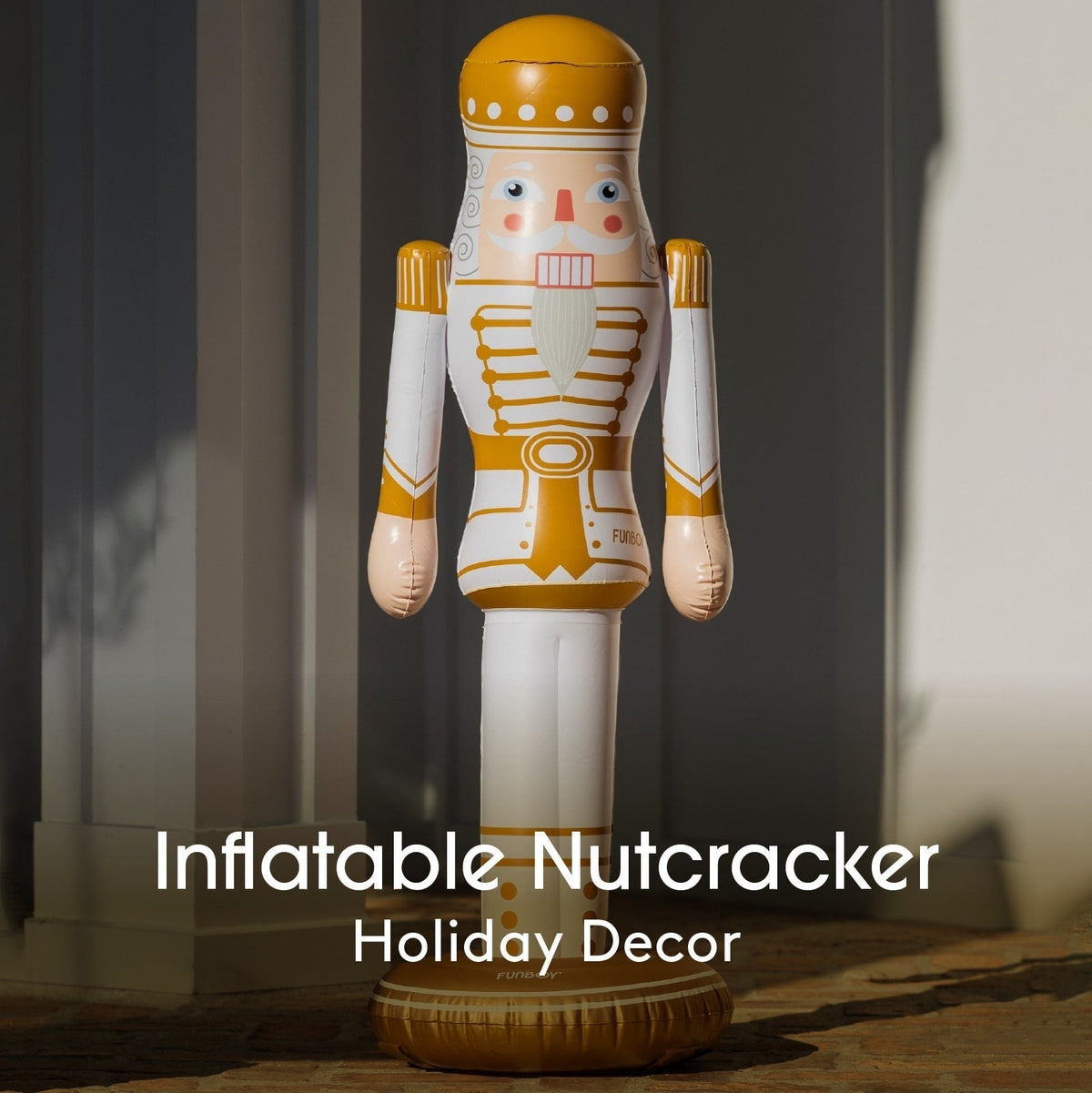 Small Inflatable White & Gold Nutcracker