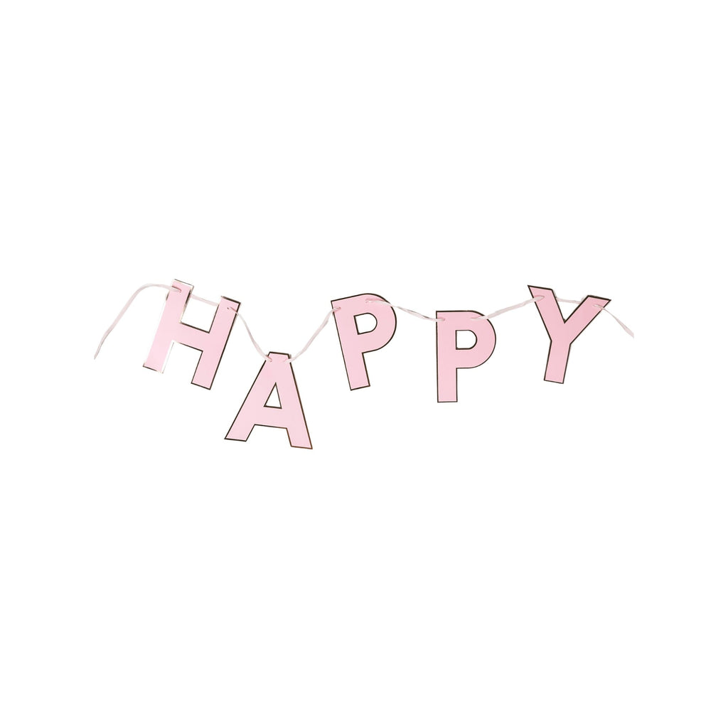 Petal Pink Happy Birthday Banner