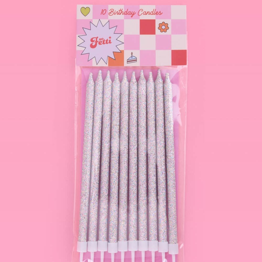 Iridescent Glitter Birthday Candles