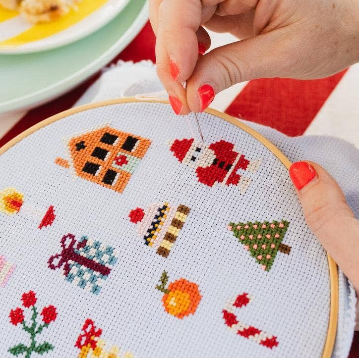Colorful Beginner Christmas Cross Stitch Kit