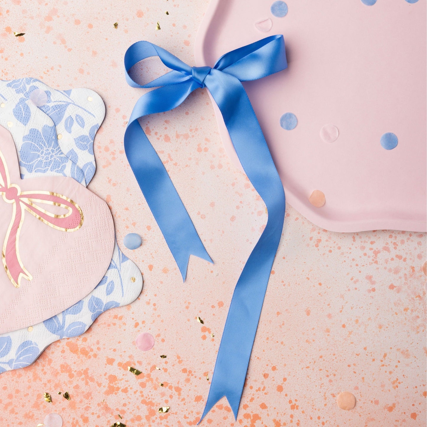 Petal Pink Bow Heart Large Napkins